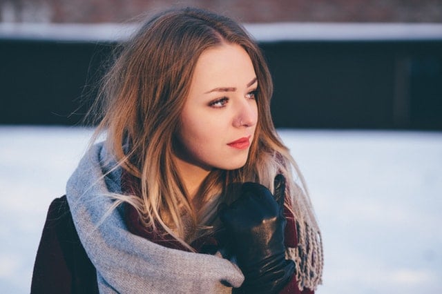beautiful lady in winter